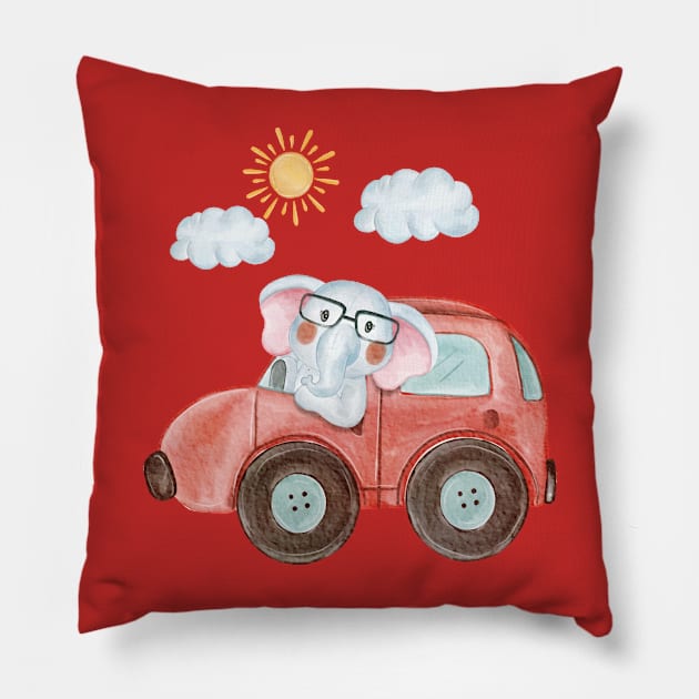 Baby Elephant Car Pillow by Mako Design 