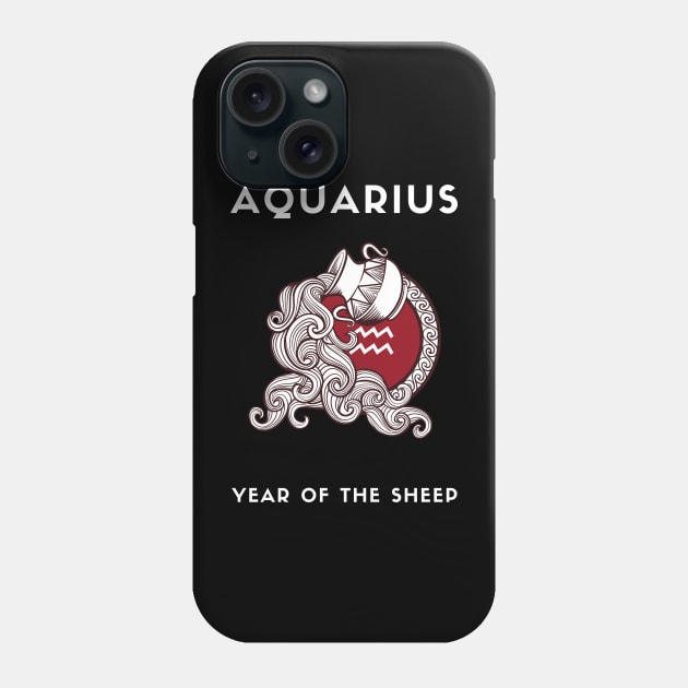 AQUARIUS / Year of the SHEEP Phone Case by KadyMageInk