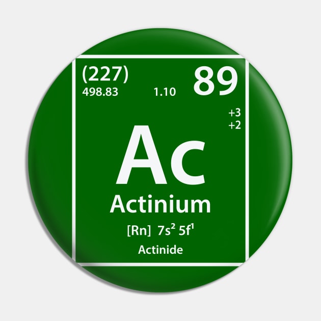 Actinium Element Pin by cerebrands