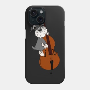 Miniature Schnauzer Funny Dog Plays Double Bass Phone Case