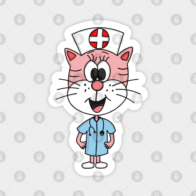 Cat Nurse Appreciation National Nurses Day Magnet by doodlerob