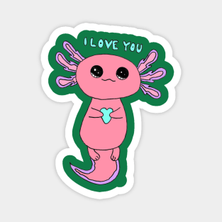 Pink Axolotl Magnet