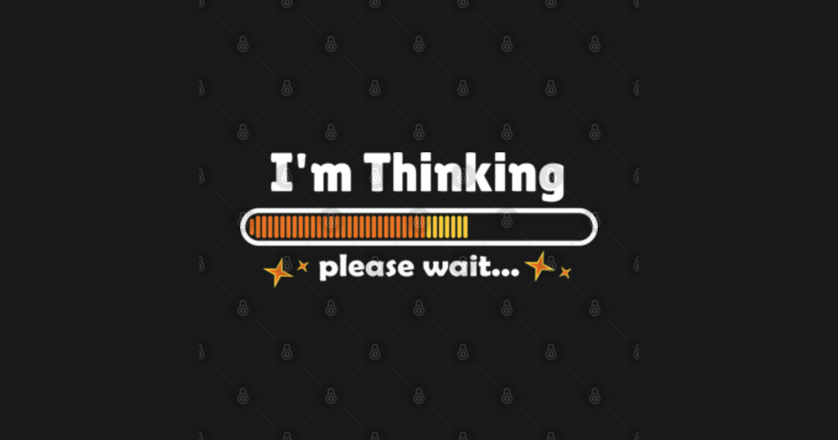 Funny Hard Hat Stickers - 3 Pack 'Thinking Please Wait' Vinyl Decals For Helmets & Tools
