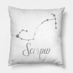 Scorpio Zodiac Constellation in Silver Pillow