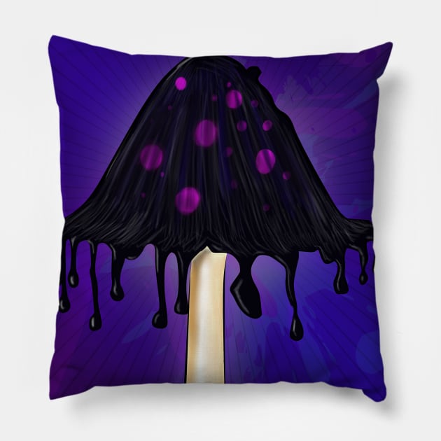 Inky mushroom Pillow by Tha_High_Society