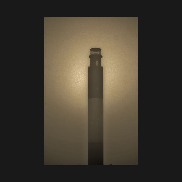 Foggy Lighthouse In Sepia by Cynthia48