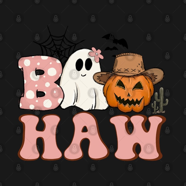 Boo Haw Halloween Ghost, Cowboy Cowgirl Western by UniqueBoutiqueTheArt