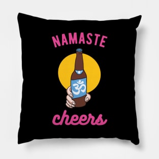 Namaste Cheers Beer Yoga Om Pillow