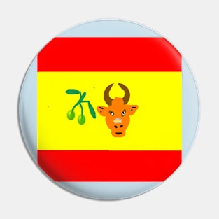 Sporty Spanish Design on Blue Background Pin