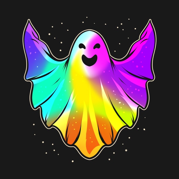 LGBTQ Colorful Happy Ghost Halloween by SinBle