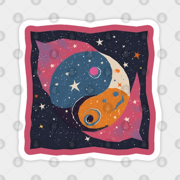 Bold Abstract Shapes - Vibrant Geometric Risograph Magnet by TuncGK