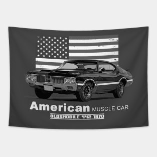 Oldsmobile 442 American Muscle Car 60s 70s Old is Gold Tapestry