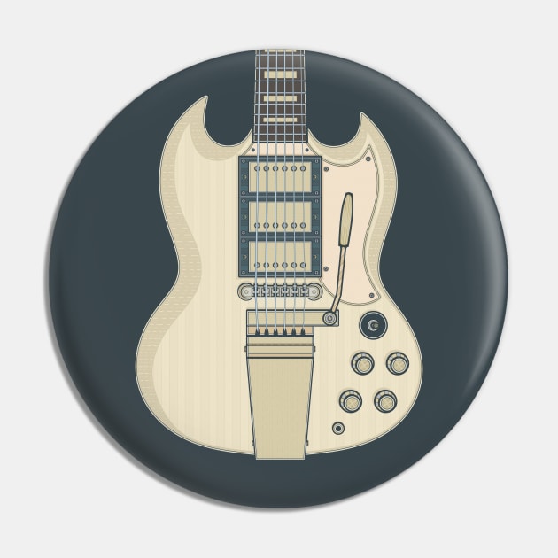 White Vintage Solid Guitar Pin by milhad