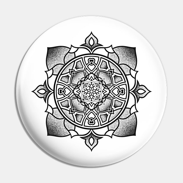 Black Mandala Pin by ilhnklv