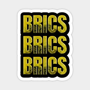 Gold ingots forming the word BRICS Magnet