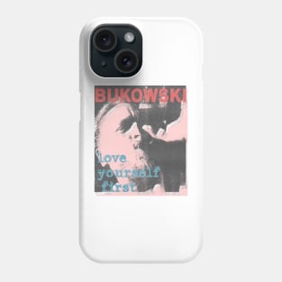 charles bukowski love yourself first vintage art Phone Case