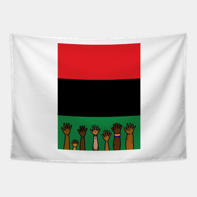 Pan African flag Juneteenth black freedom liberation Tapestry by Nalidsa