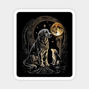 Tarot Dog Card For Fantasy and magic lovers Astrology moon and dog tarot card Magnet