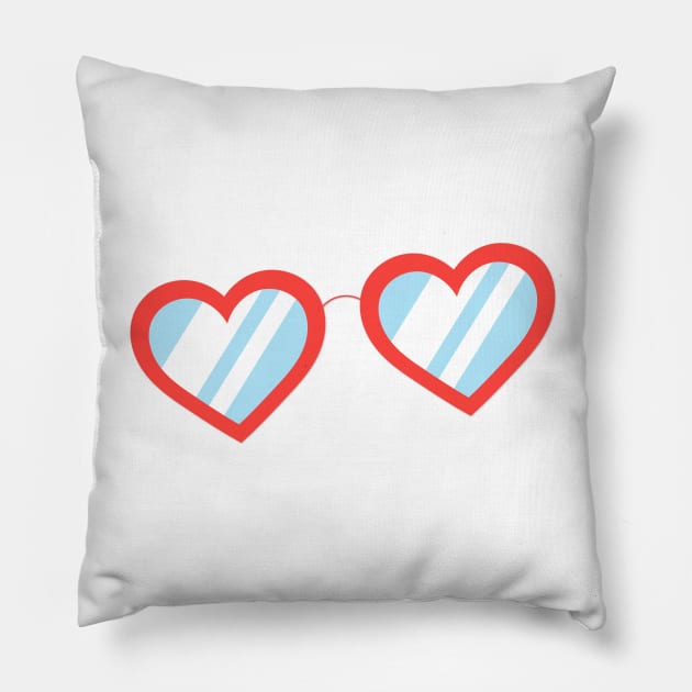 Red Heart Shaped Sunglasses Pillow by Islanr