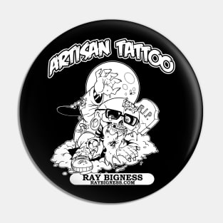 Ray Bigness - Artisan Tattoo - Black & White Pin