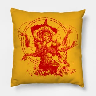 Kali Goddess Red Ink Transparent Pillow