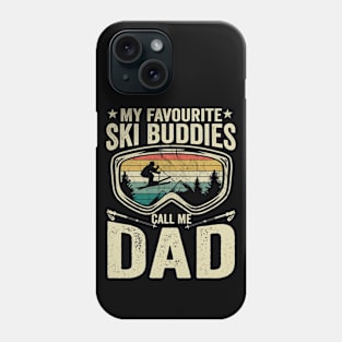 My Favourite Ski Buddies Call Me Dad vintage ski winter sports Funny skiing vintage ski Phone Case