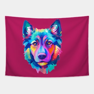 Colorful Dog Painting Tapestry