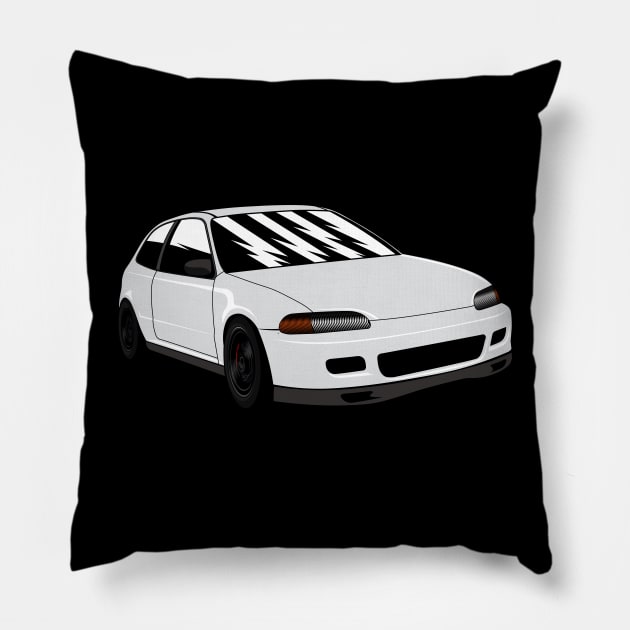 white Civic EG6 Pillow by dipurnomo