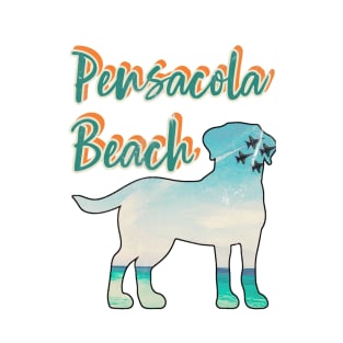 Pensacola Beach Teal Vintage Front Design T-Shirt