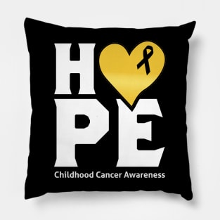 Hope For A Cure Childhood Cancer Awareness Support Childhood Cancer Warrior Gifts Pillow