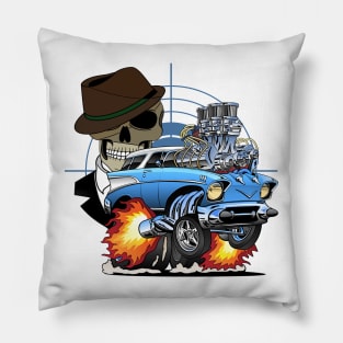 1957 Chevy Nomad Hot Rod Gangster Car Pillow