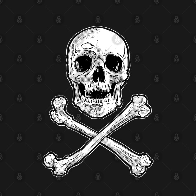 Skull and Bones - Jolly Roger, Skeleton, Anatomy, Pirates, Halloween by SSINAMOON COVEN