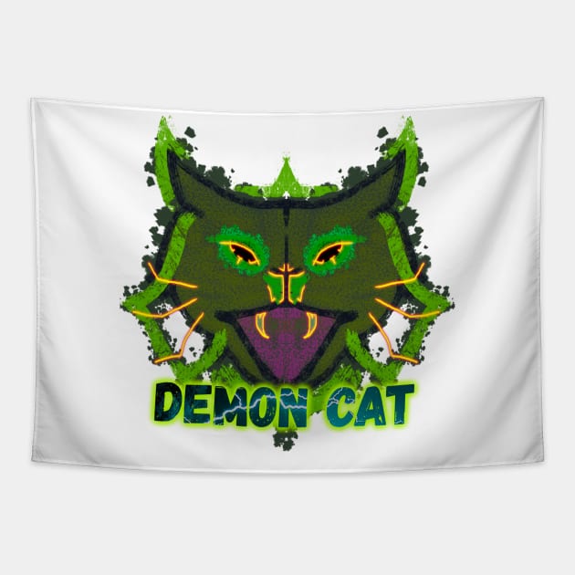 demon cat Tapestry by denpoolswag