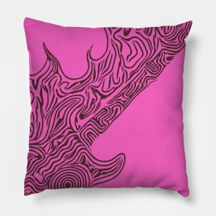 Flaming Bass Guitar Pillow