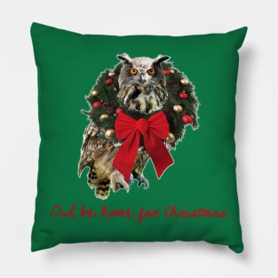 Owl Be Home For Christmas Pillow