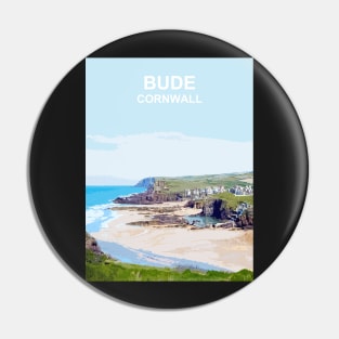 Bude Cornwall.  Cornish gift Kernow Travel location poster Pin