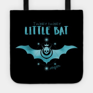 Twinkle Little Bat - Goth Fashion - Alice in Wonderland - bat, star, skull, halloween, emo, blue, aqua Tote