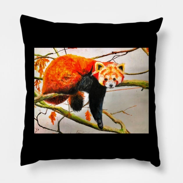 Red Panda Pillow by SQUIDYcalamari