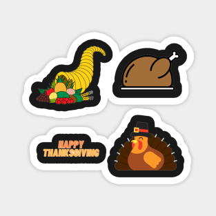 Thanksgiving 4 pk Stickers Collection Magnet