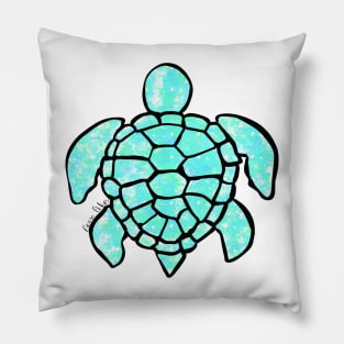 Love Life Aqua Sea Turtle Pillow