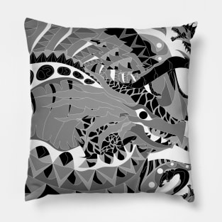 grey light kaiju kraken ecopop Pillow