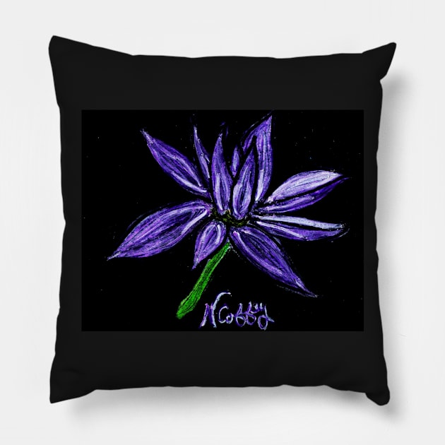 PURPLE FLOWER Pillow by neilstuartcoffey