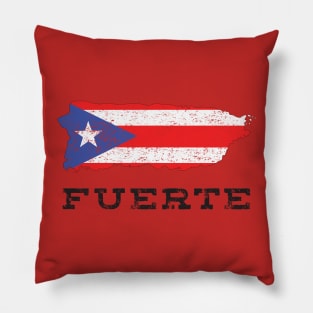 Puerto Rico Strong Fuerte Camiseta Pillow