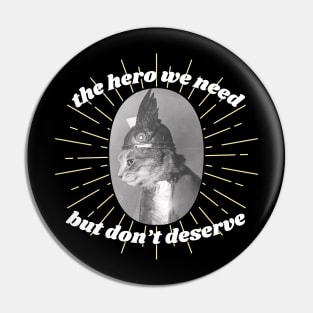 The Hero We Need But Don't Deserve Cute Viking Cat Pin