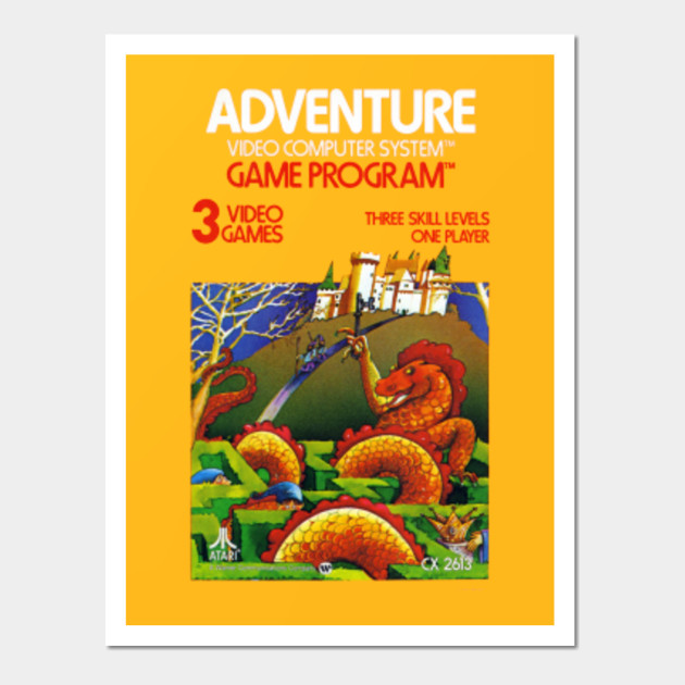 Adventure Atari 2600 Retro Vintage Video Game Box Art Atari 2600