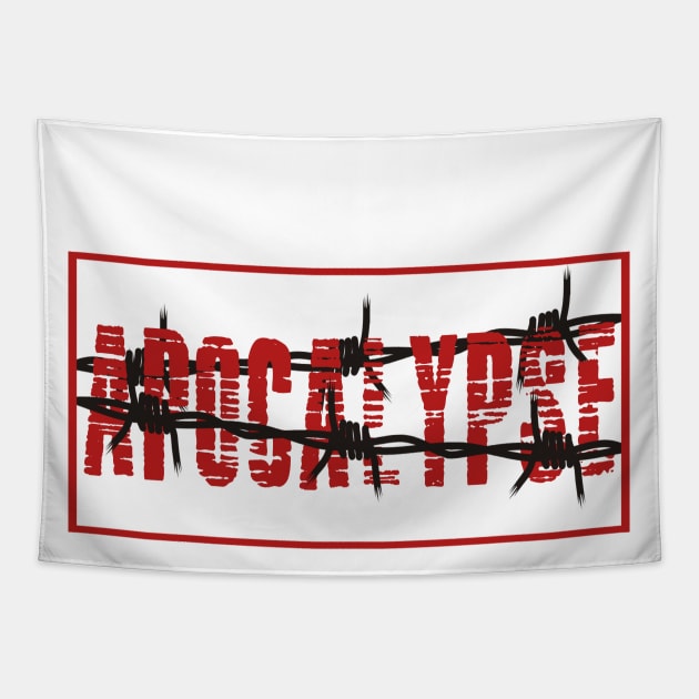 Apocalypse Cool Word Art Minimalist Aesthetic Design Tapestry by PANGANDOY