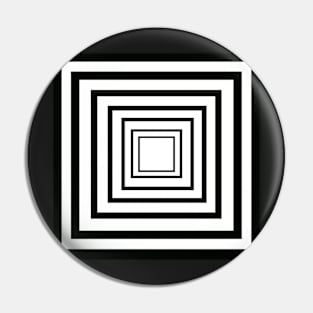 Black and White Concentric Squares Pin