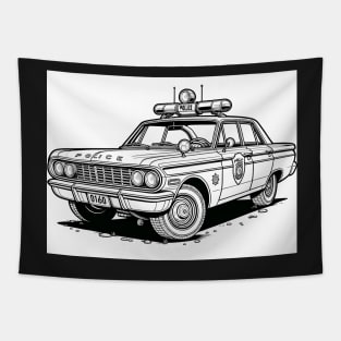 Classic 1960's Police Car Tapestry