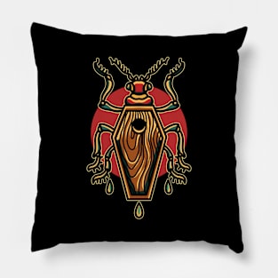 coffin beetle tattoo Pillow