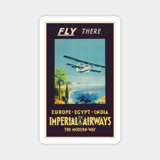 Fly There Imperial Airways Vintage Poster 1928 Magnet